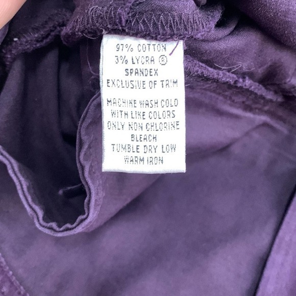 Talbots size 8 stretch jacket plum purple with velvet trim‎ button up - Picture 9 of 9